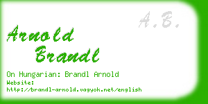 arnold brandl business card